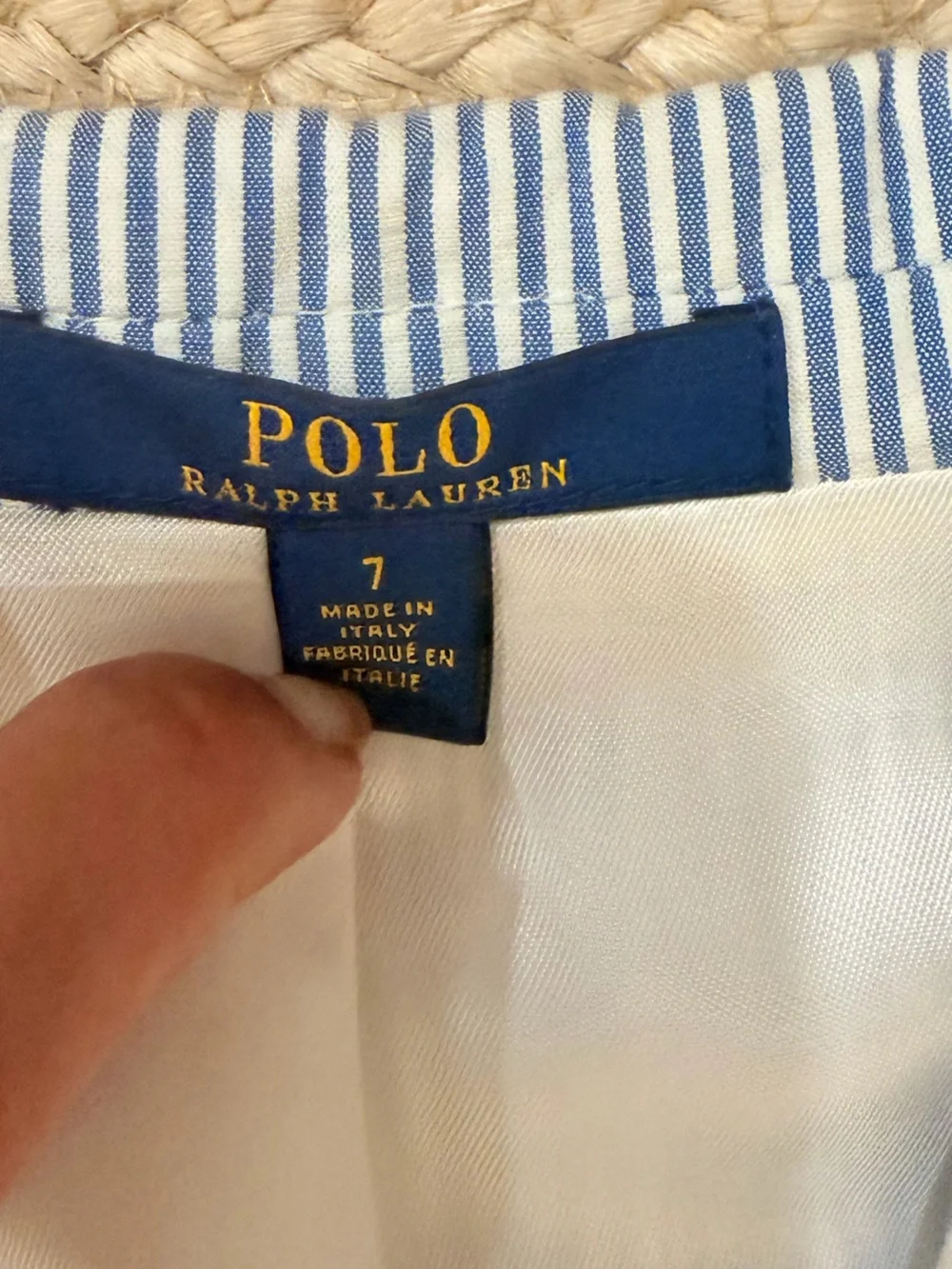 Polo by Ralph Lauren Light Blue and White Seersucker Kids Blazer